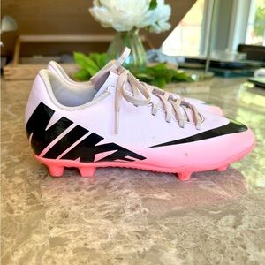 Nike Youth Pink and Black Mercurial Vapor 15 Soccer Cleats